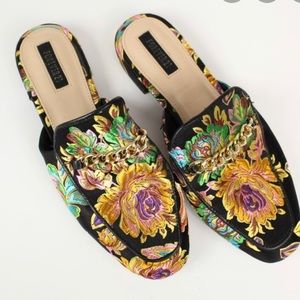 Multi-color flower loafers